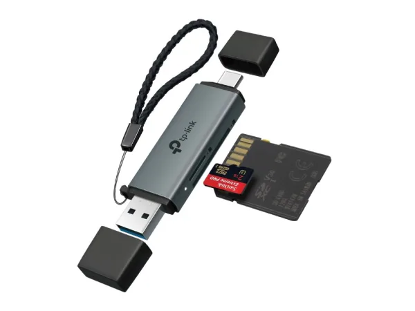 TP-LINK UA430D USB 3.0 Type-C & Type A to SD & microSD UHS-I 3.0 Card Reader, 2TB Max up to 200 MB/s
