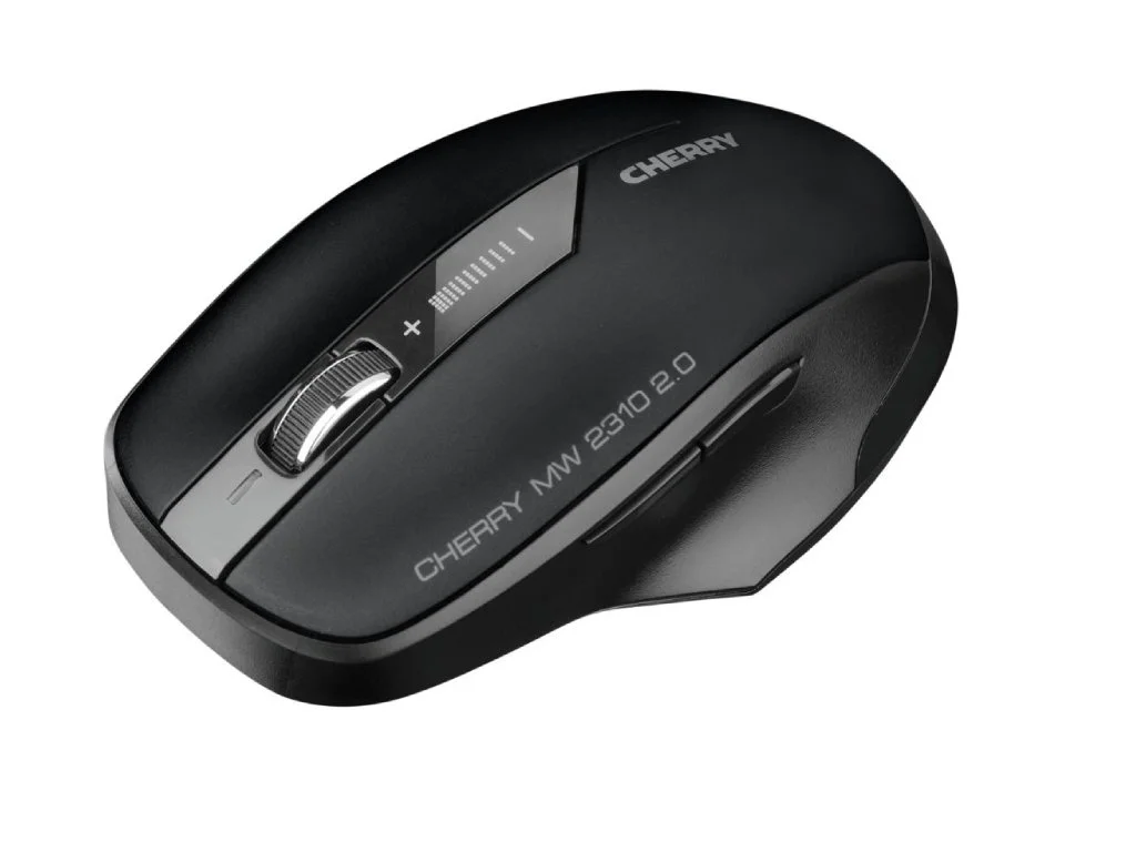 CHERRY MW 2310 USB Wireless Optical Mouse, 6 Button, 1000/1600/2400 DPI, Black, 2 x AA