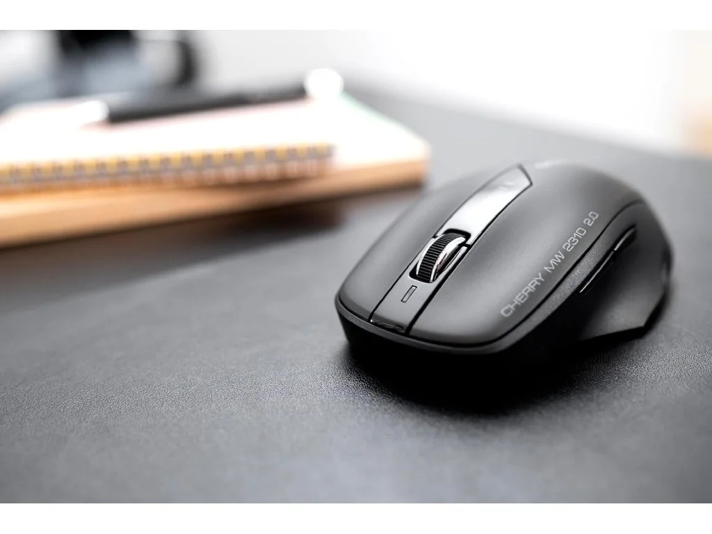 CHERRY MW 2310 USB Wireless Optical Mouse, 6 Button, 1000/1600/2400 DPI, Black, 2 x AA