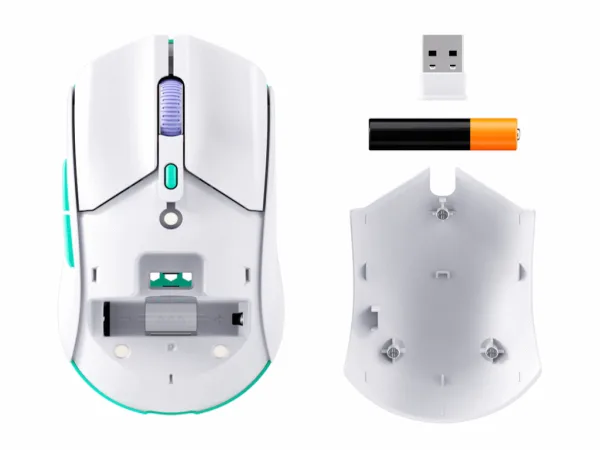 HyperX Pulsefire Haste 2 Core Wireless/100hr/White/AAA/300 IPS/Up to 12000 DPI/Low-friction skates