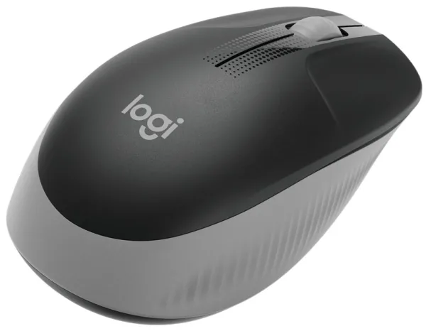 LOGITECH M190 Grey Wireless Mouse, Full Size Curve Design, 18-month battery life (AA battery)