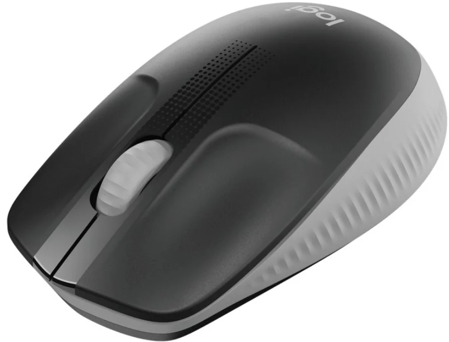 LOGITECH M190 Grey Wireless Mouse, Full Size Curve Design, 18-month battery life (AA battery)