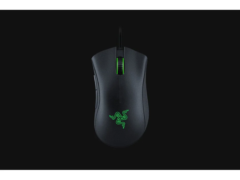 RAZER DeathAdder Essential Gaming Mouse with 6400 DPI optical sensor, 220 ips, Green Lighting