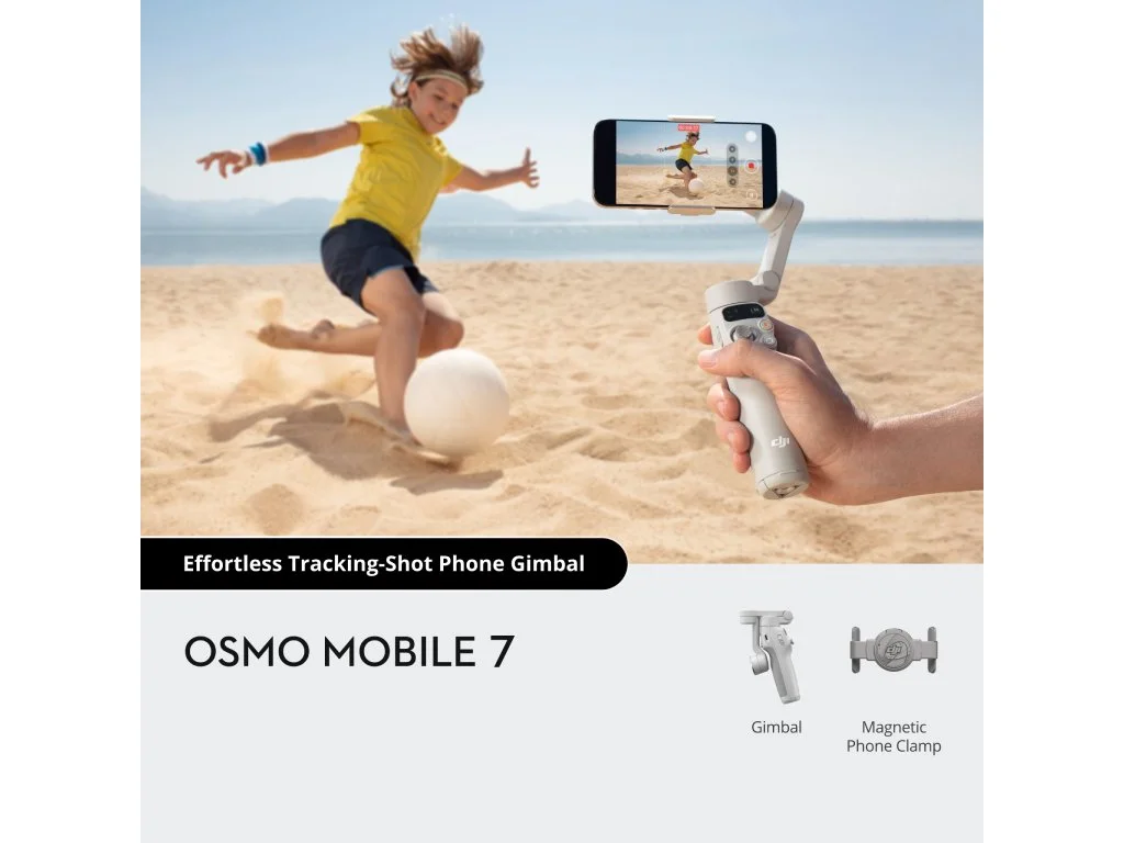 DJI OSMO MOBILE 7 , 3-Axis Gimbal,ActiveTrack 7.0, 10h Battery Life & Phone Charging,Built-in Tripod