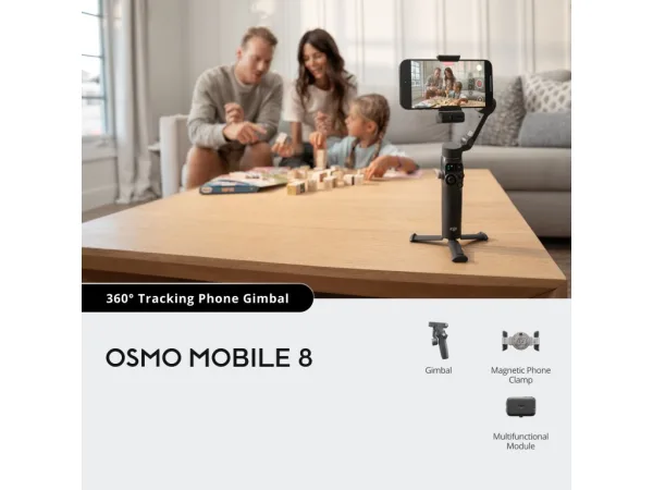 DJI OSMO MOBILE 8 Intelligent Tracking Phone Gimbal, Built-in Extension Rod & Tripod