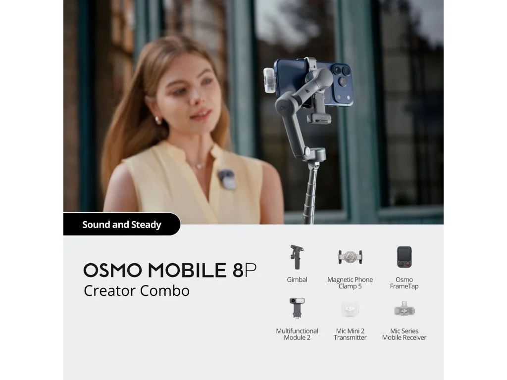 DJI Osmo Mobile 8P Creator Combo, Pro Framing and Tracking Phone Gimbal