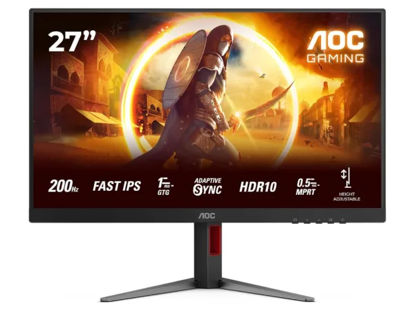 AOC Gaming IPS Monitor 27G4HA, 27", Full HD, 200Hz, 0.5 ms, 1000:1, HDMI*2/DP, HAS/PIVOT, 2W x 2