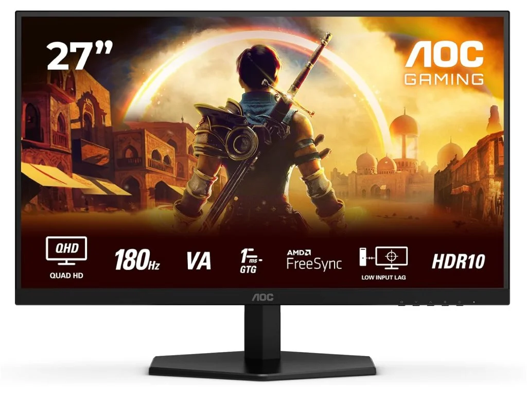 AOC Gaming Monitor Q27G42XNE, 27" QHD 2560x1440, 180 Hz, 1 ms, 5000:1, DP/HDMI*2, Tilt,Speaker 2W *2