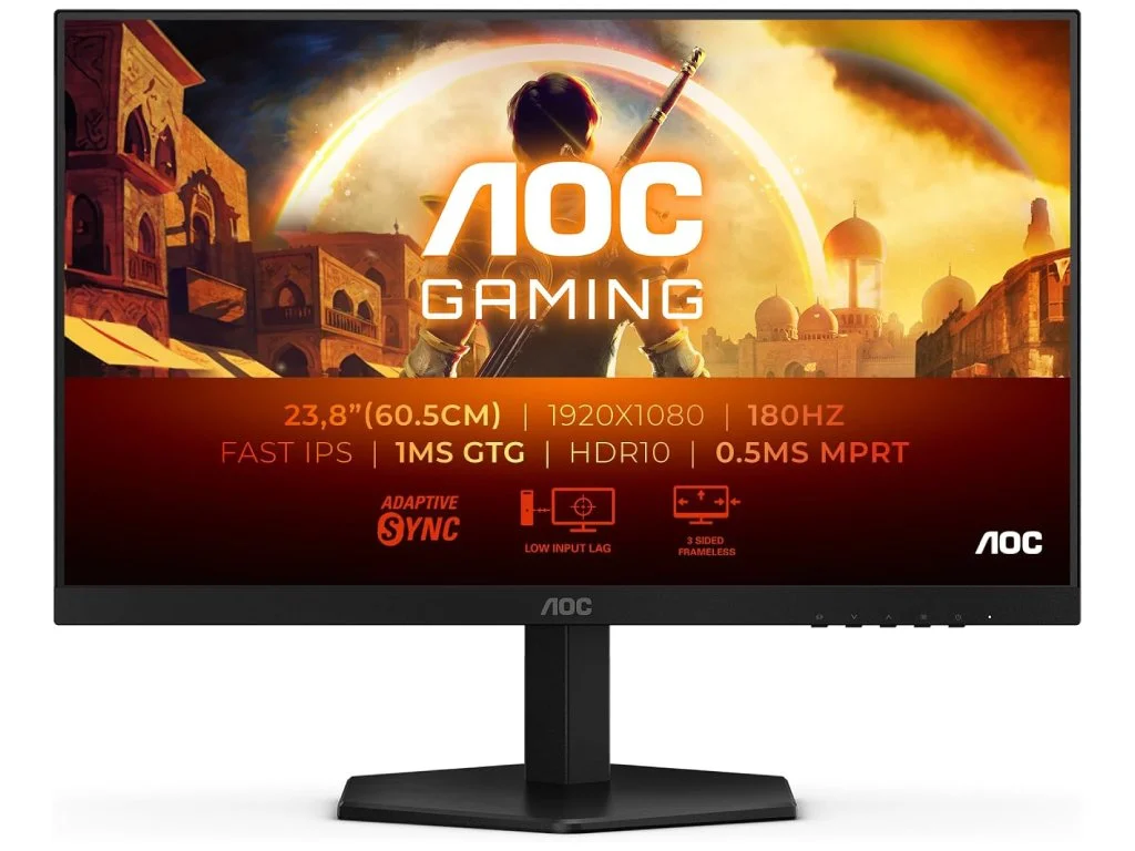 AOC IPS Gaming Monitor 24G42E, 23.8", Full HD 1920x1080, 180Hz, 1 ms, 1000:1, HDMI/DP