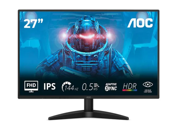 AOC IPS Gaming Monitor 27B36X, 27", Full HD 1920x1080, 144 Hz, 0.5 ms, 1500:1, HDR 10, HDMI/DP