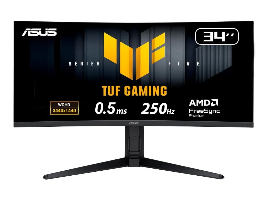 ASUS TUF Gaming Curved Monitor VG34WQML5A, 34" WQHD 3440x1440, 250Hz,0.5ms,DP*2/HDMI*2,USB Hub, HAS