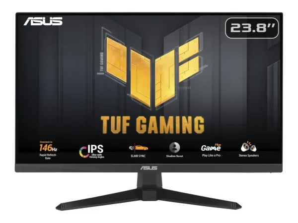 ASUS TUF Gaming IPS Monitor VG249QE5A 23.8", Full HD 1920x1080, 146Hz, 1ms,Speaker 2Wx2,DP/HDMI,Tilt