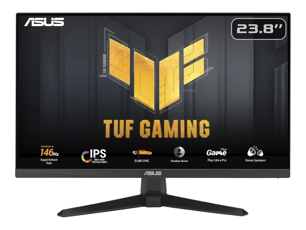 ASUS TUF Gaming IPS Monitor VG249QE5A 23.8", Full HD 1920x1080, 146Hz, 1ms,Speaker 2Wx2,DP/HDMI,Tilt