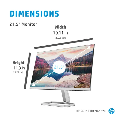 HP M22f 22" 75Hz FHD/HDMI/IPS/VGA/Tilt/Silver