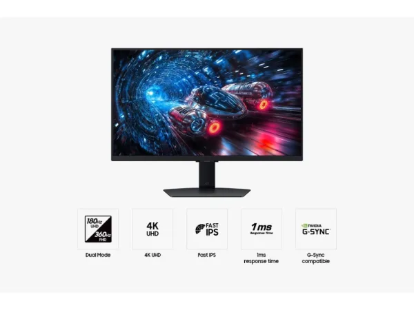 SAMSUNG 4K UHD Odyssey Gaming IPS Monitor G70F, 27",180Hz/360Hz FHD, 1 ms,DP/HDMI*2/USB, HAS, PIVOT