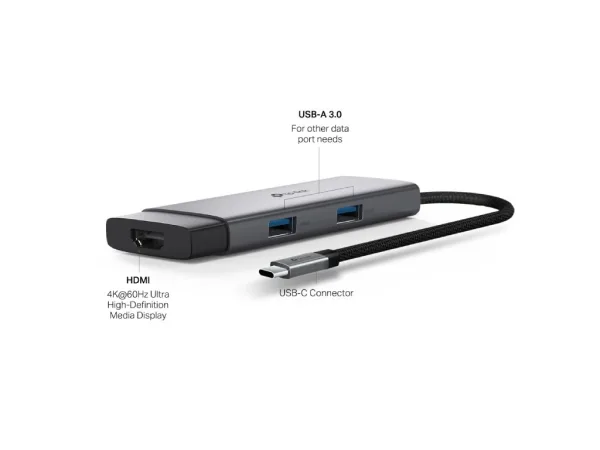 TP-LINK UH5020C USB Type-C 5 in 1 Hub 100W Power Delivery, HDMI 4K@60Hz, USB 3.0*2, USB-C