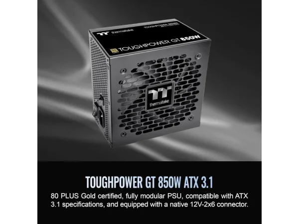 THERMALTAKE PSU Toughpower GT 850W 80 PLUS GOLD, ATX 3.1, fully modular, PCIe 12V-2x6 (12+4 pin)