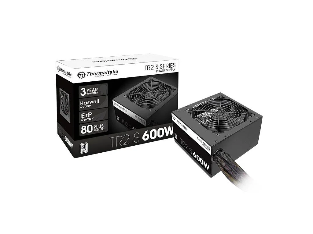 THERMALTAKE PSU TR2 S 600W, Ultra Quiet 120mm Fan, 80 PLUS, ATX, Active PFC, PCI-E 6+2pin x 2