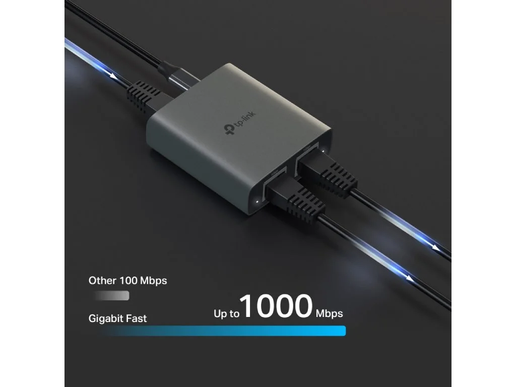 TP-LINK EH210 1 to 2 Gigabit Ethernet Splitter, Aluminum Alloy Case
