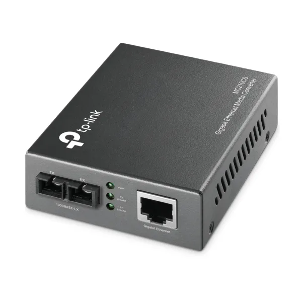 TP-LINK MC210CS 1000Mbps RJ45 to 1000Mbps single-mode SC fiber Converter, Full-duplex, up to 15Km