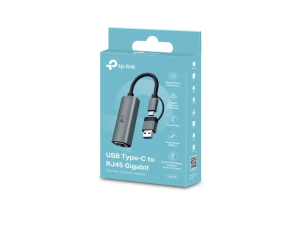 TP-LINK UE310C USB Type-C/Type-A to RJ45 Gigabit Ethernet Network Adapter