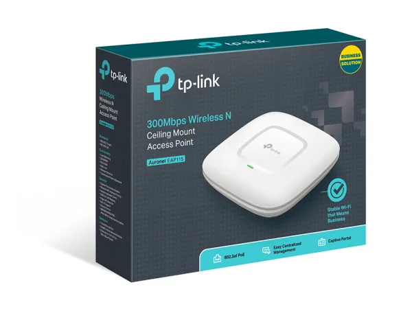 TP-LINK EAP115 Access point 300Mbps Wi-Fi N Ceiling Mount, 1x10/100Mbps LAN, 2xinterna antena 3dBi