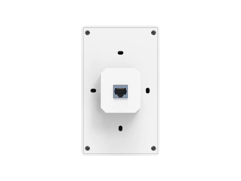 TP-LINK EAP725-Wall BE5000 Wall Plate Wi-Fi 7 Access Point, coverage 70 m2, Uplink: 2 2.5G, 2x 1G