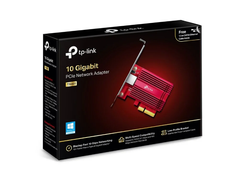 TP-LINK TX401 10 Gigabit PCI Express Network Adapter, Standard/Low-Profile Brackets