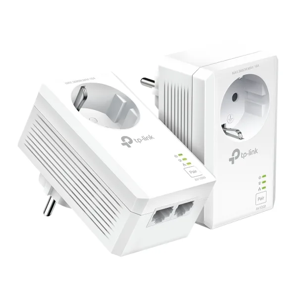 TP-LINK TL-PA7027P KIT AV1000 2-Port Gigabit Passthrough Powerline Starter Kit