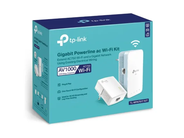 TP-LINK TL-WPA7517 KIT AV1000 Gigabit Powerline ac Wi-Fi Kit, AC750 dual band Wi-Fi