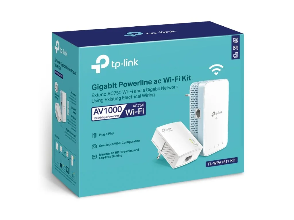 TP-LINK TL-WPA7517 KIT AV1000 Gigabit Powerline ac Wi-Fi Kit, AC750 dual band Wi-Fi