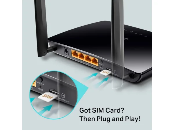 TP-LINK ARCHER MR402 AC1200 Wireless Dual Band 4G LTE Router up to 300 Mbps, 1x Nano SIM Card Slot