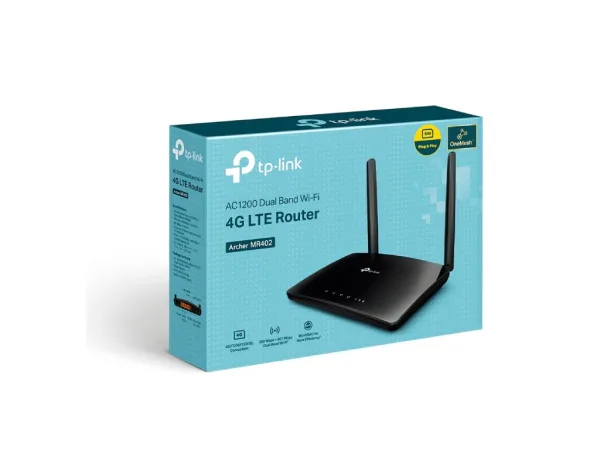 TP-LINK ARCHER MR402 AC1200 Wireless Dual Band 4G LTE Router up to 300 Mbps, 1x Nano SIM Card Slot