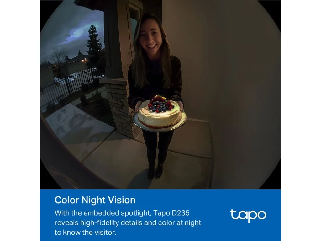 TP-LINK TAPO D235 Video Doorbell Camera 2K 5MP Head-to-Toe View, Smart AI Detection