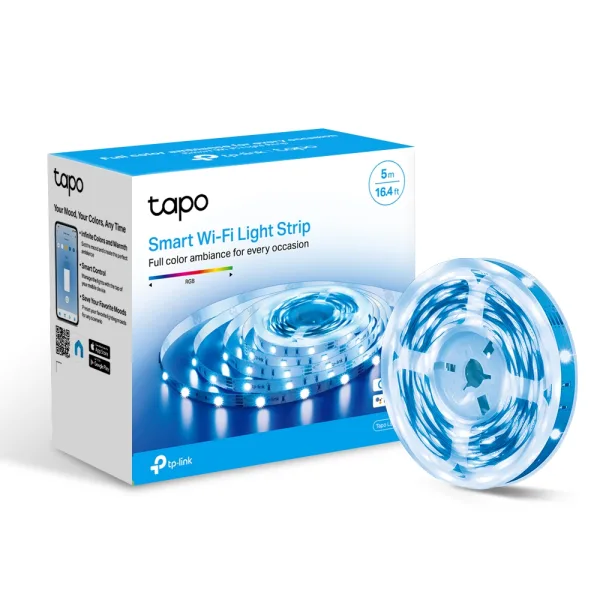 TP-LINK Tapo L900-5 Smart Wi-Fi Light Strip, 5m, 2.4 GHz, Multicolour, Dimmable, Voice Control