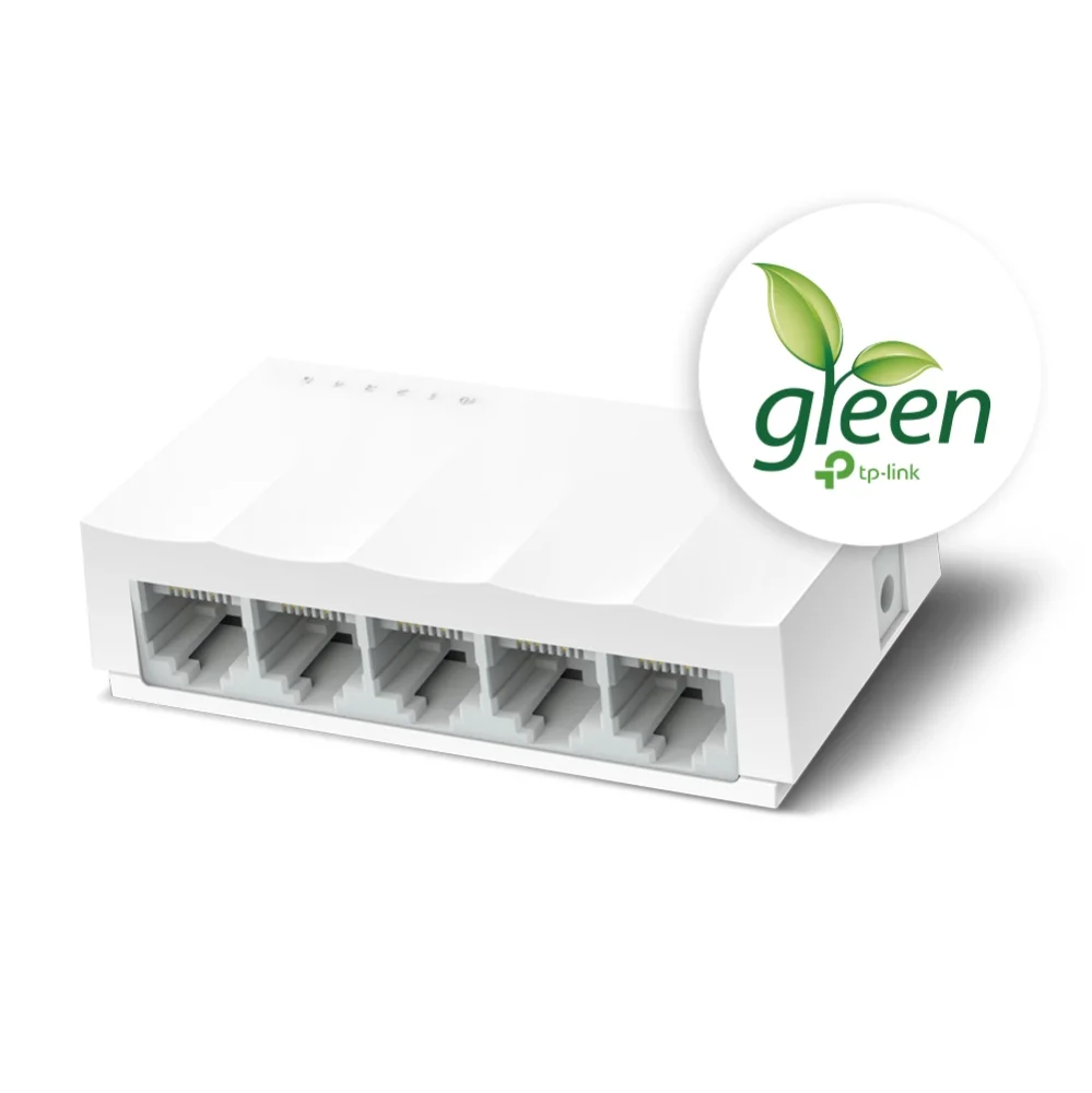 TP-LINK 5-Port 10/100Mbps Desktop Network Switch, LiteWave, Green Ethernet technology