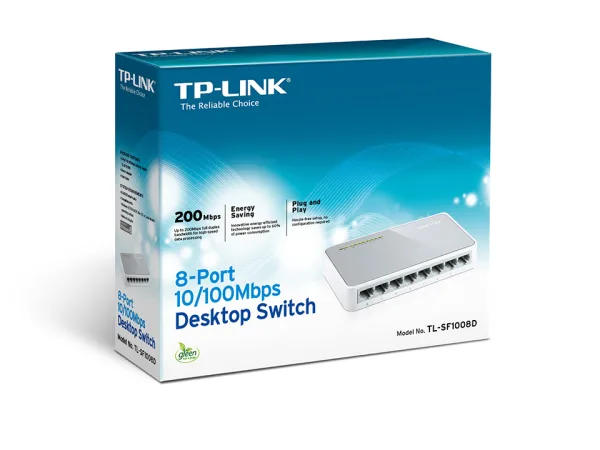 TP-LINK 8-Port 10/100Mbps Desktop Switch, TL-SF1008D