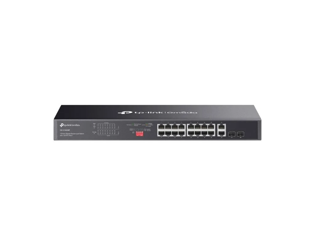 TP-LINK DS1018GMP Omada 18-Port Gigabit Unmanaged Rackmount Switch with 16-Port PoE+,250W PoE Budget