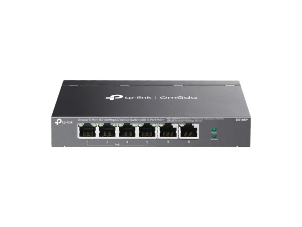 TP-LINK DS106P Omada 6-Port 10/100Mbps Unmanaged Desktop Switch with 4-Port PoE+, 67 W