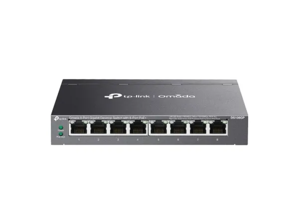 TP-LINK DS108GP Omada 8-Port Gigabit Unmanaged Desktop Switch with 8-Port PoE+, 65 W