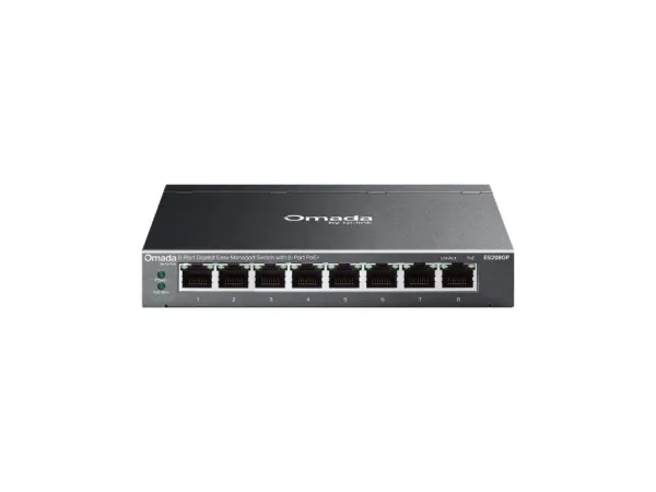 TP-LINK ES208GP Omada 8-Port Gigabit Easy Managed Switch with 8-Port PoE+, 64W Power Budget