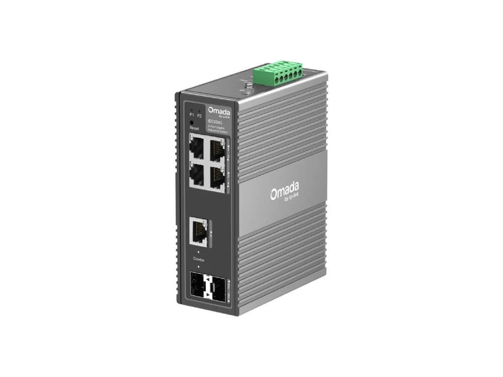 TP-LINK IES206G Omada 6-Port Gigabit Industrial Easy Managed Switch, 4 RJ45,1 Combo RJ45/SFP,1SFP