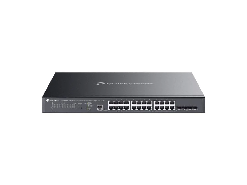 TP-LINK SG3428XMPP Omada 24 & 4-Port 10GE SFP+ L2+ Managed Switch with 16-Port PoE+ & 8-Port PoE++