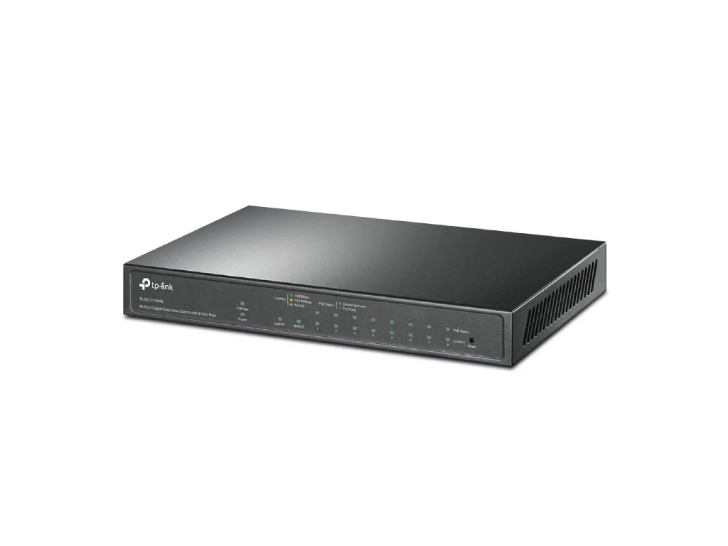 TP-LINK TL-SG1210MPE 10-Port Gigabit Easy Smart Switch with 8-Port PoE+, 123 W PoE budget