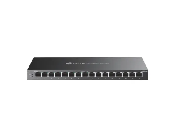 TP-LINK TL-SG2016P JetStream 16-Port Gigabit Smart Switch with 8-Port PoE+, 120 W PoE Budget, Metal
