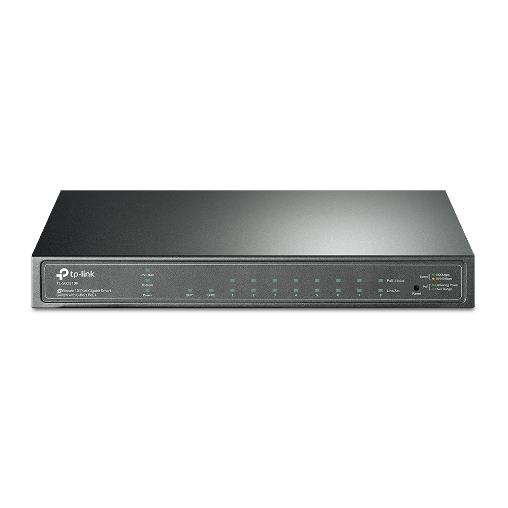 TP-LINK TL-SG2210P JetStream 10-Port Gigabit Smart Switch with 8-Port PoE+ 61 W