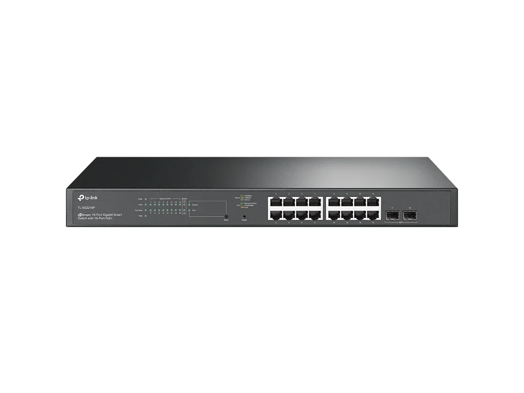 TP-LINK TL-SG2218P JetStream 16-Port PoE+ Gigabit Smart Switch with 2 Gigabit SFP Slots, 150 W