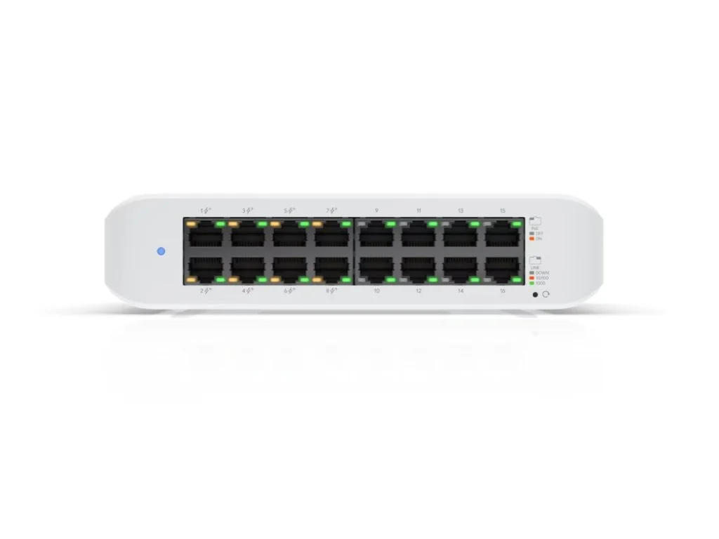 UBIQUITI UniFi Desktop 16 Port Gigabit Switch with PoE, 45W total