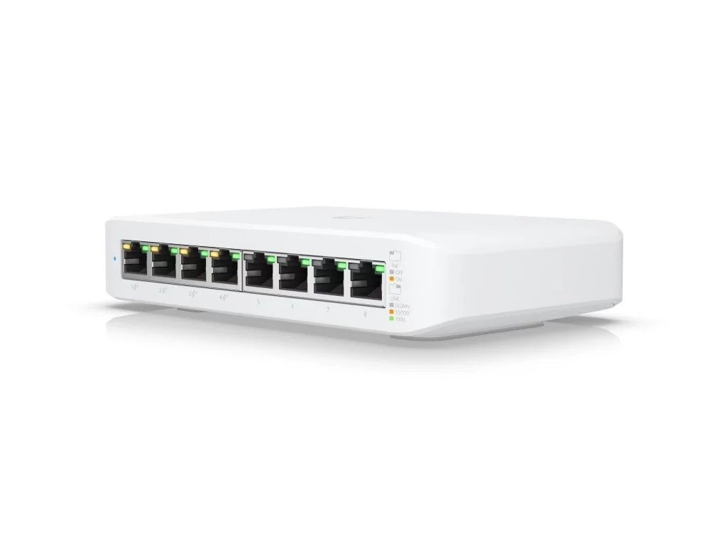 UBIQUITI UniFi Desktop Switch Lite 8 Port Gigabit with PoE, Layer 2, 52W total PoE supply
