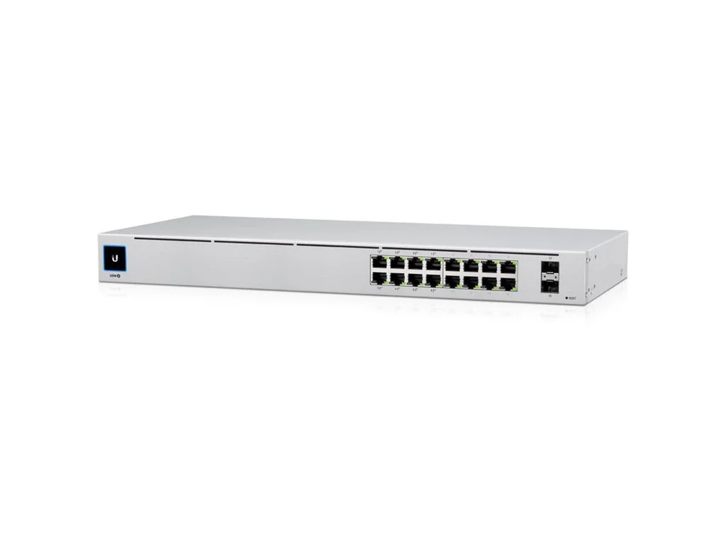 UBIQUITI USW-16-POE 16-port Layer 2 PoE switch, fanless, 16 GbE RJ45 ports(8 PoE/PoE+), 2*SFP, 42W
